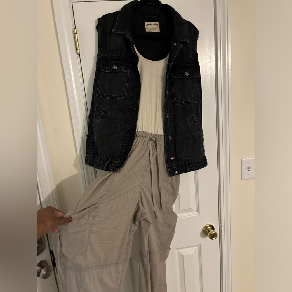 Free People Back Packer Onesie In Muted Beige.  Size M. - Picture 11 of 14